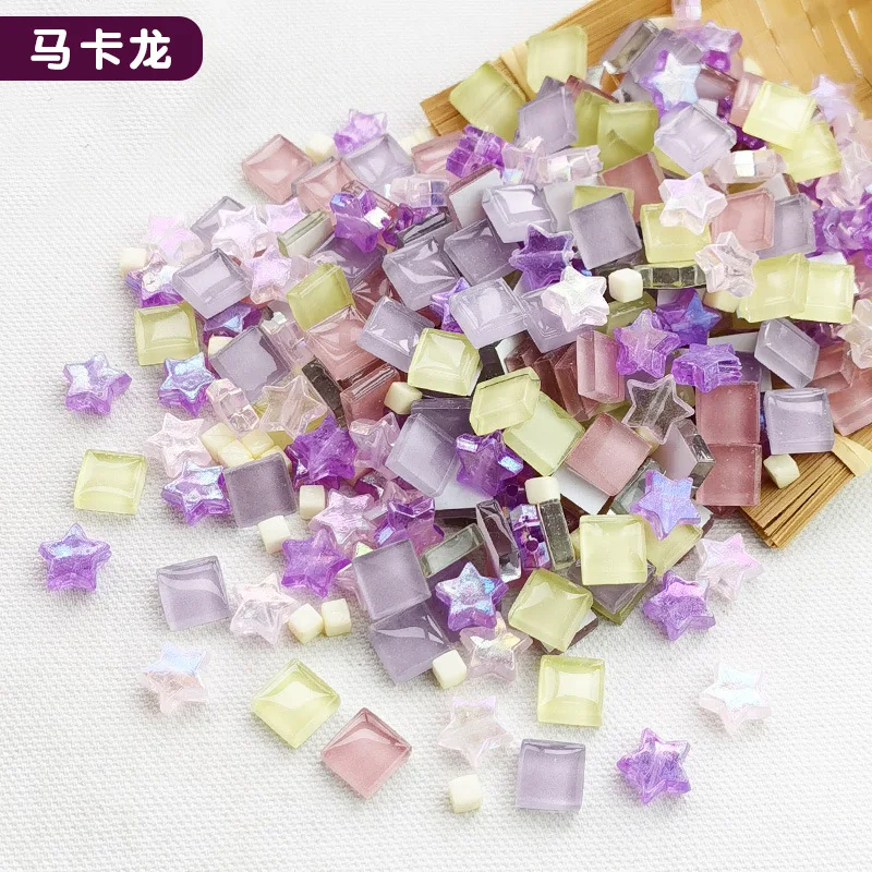 DIY Art Craft Material Brick Puzzle Mixed Color Crystal Glass Mirror Mosaic Tiles