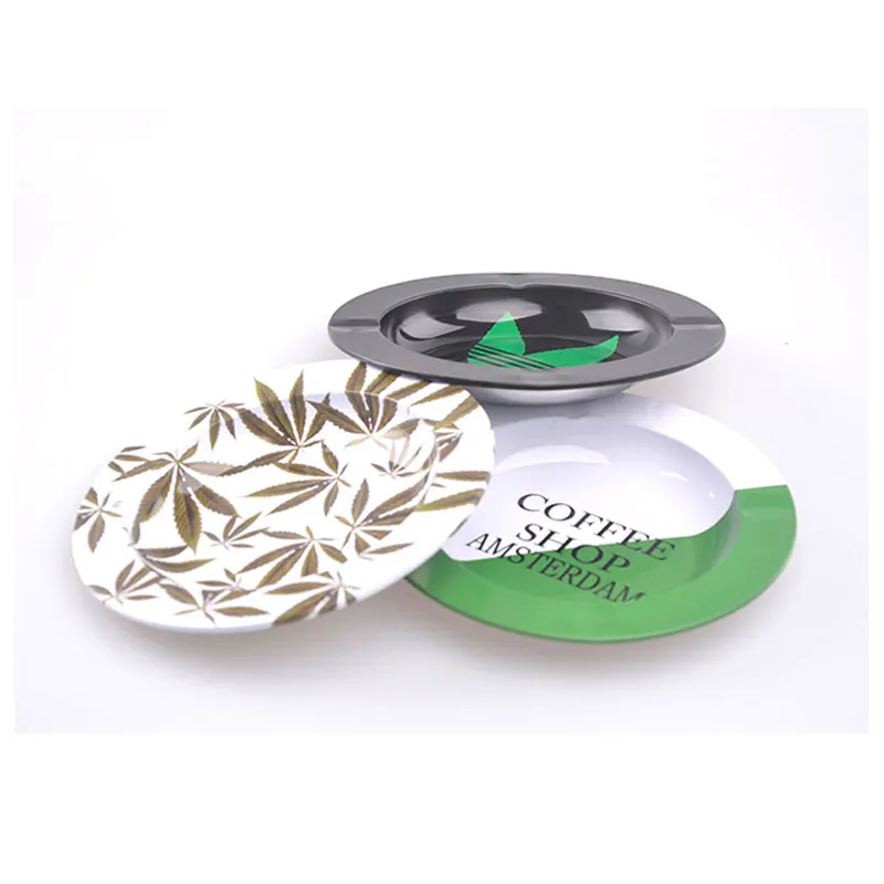 Индивидуальная металлическая жестяная пепельница, низкая цена, хорошее качество, круглый металлический пепельница с логотипом, китайский производитель