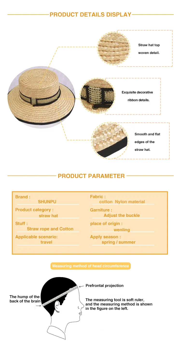 Promotion plain bowknot straw beach hats wide brim natural wheat grass handknit Casual boater straw hat for unisex