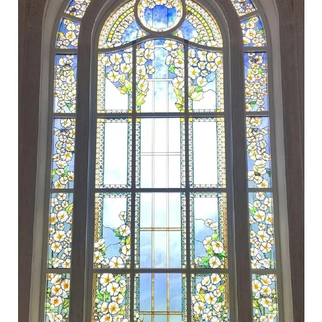 Decorative Stained Glass Mosaic Window Glass Door Villa Hall Stained Glass Windows Viewing