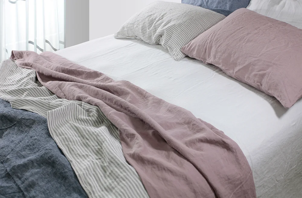 100% pure linen stonewashed bedding set duvet cover set