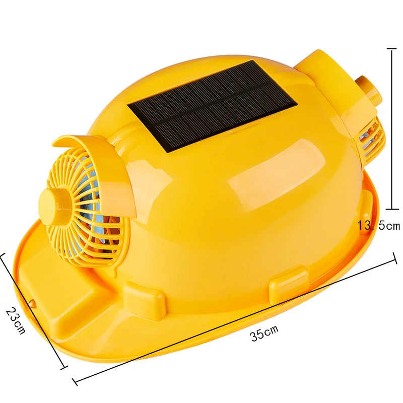 High quality personal protective helmet electric cooling solar construction safety hard hat with light and fan