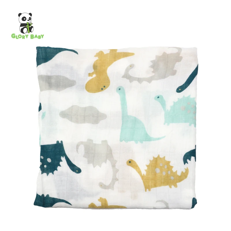 
wholesale baby muslin swaddle blanket Cotton Swaddle 2 Layer Bamboo Newborn Baby Muslin Screen Printing CLASSIC 40 Knitted 