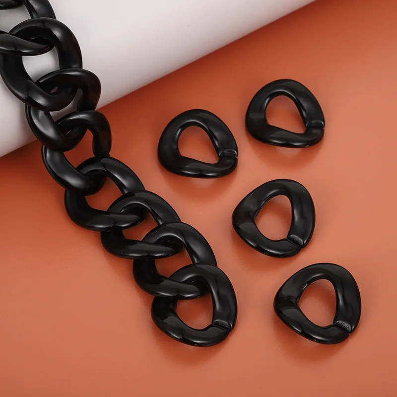 33*33 мм овальная черная цепочка Пряжка акриловая Индивидуальная сумка цепочка на ручке для телефона diy чехол для телефона тренды 2024 товары