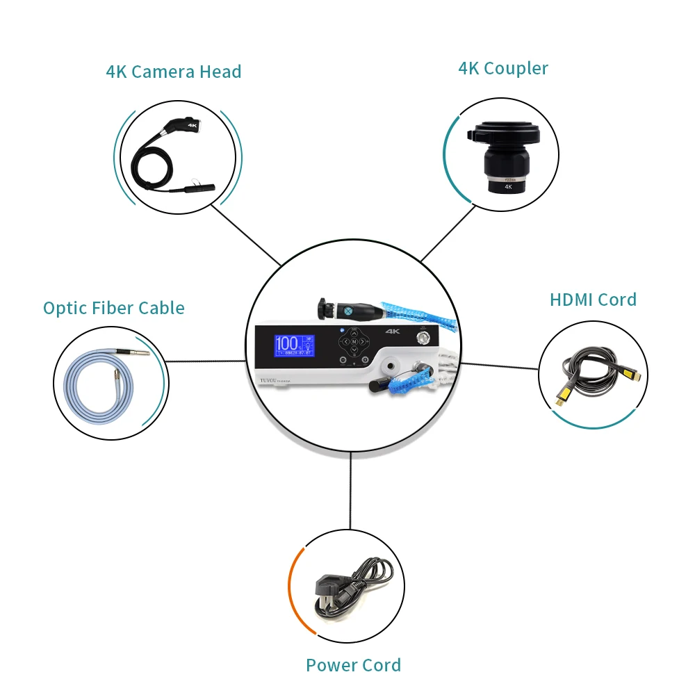Tuyou Medical Laparoscopic 4K Camera Endoscope Camera Integrated System 120W Light Source