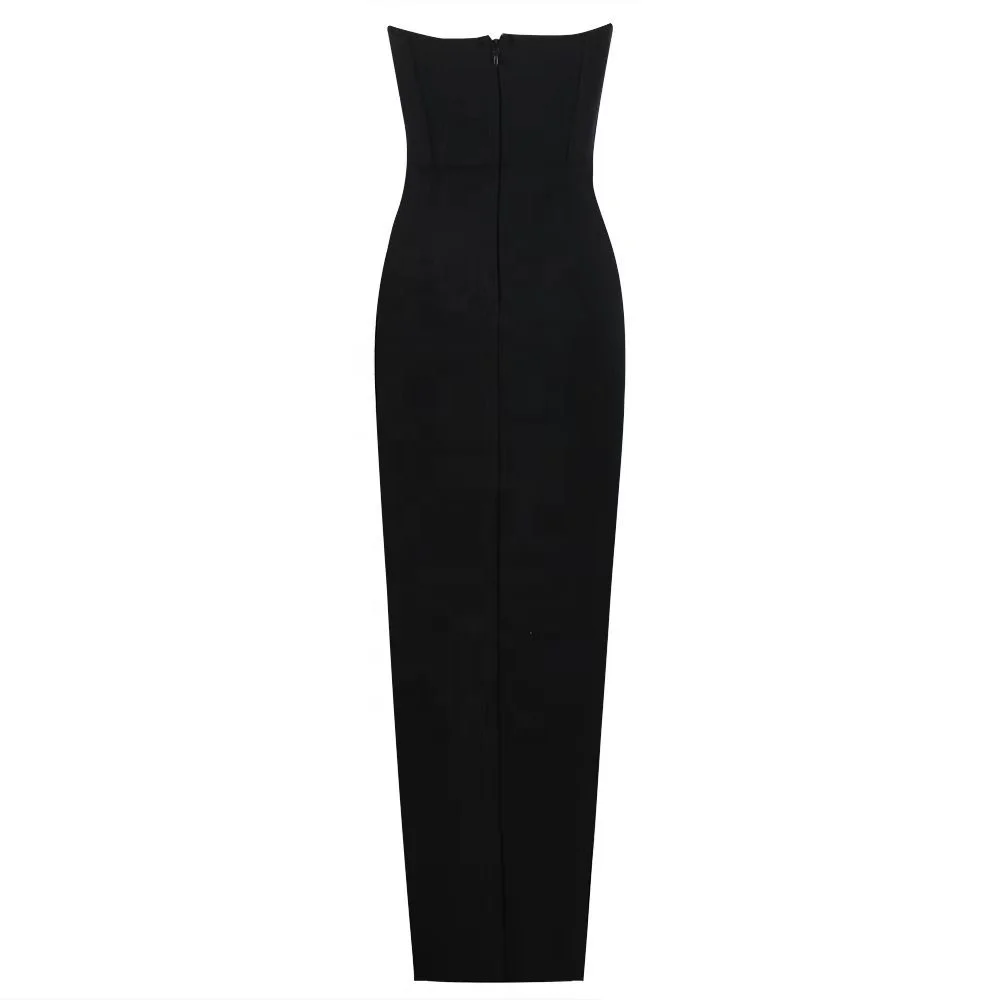 2024 Sexy Rose Embroidered Bandage Dress Long Black Bodyocn Vestidos De Fiesta Robes Longues Wedding Evening Party Prom Dresses