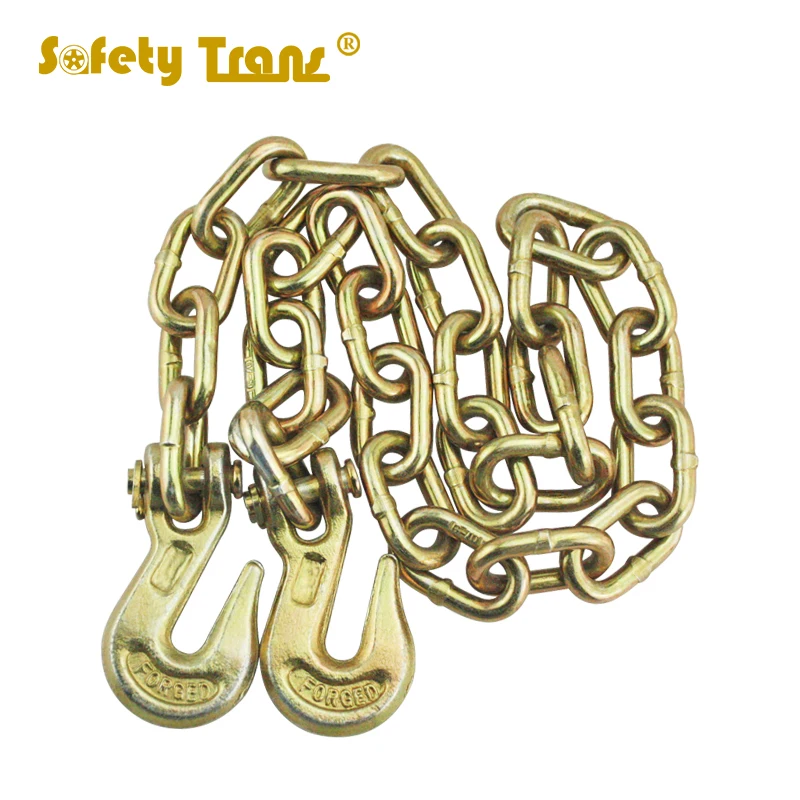Буксировочная цепь G70 5/16x18 дюймов с 2 D-образными кольцами 10000 фунтов и захватным крючком