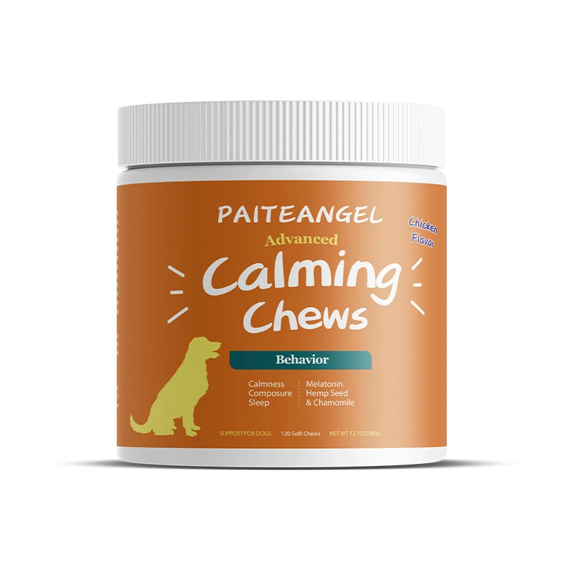 Wholesale Pet Nutritional Private Label Dog Supplement Calming Chew Anxiety Relief Hemp Pet Supplement