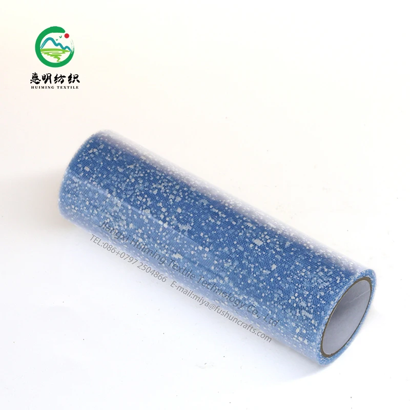 Colorful Snow Point Gauze Flower Wrapping Mesh Hexagonal Hard Net with Tulle Mesh