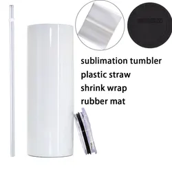 Wholesale USA warehouse stainless steel double wall blank straight 20 oz 30 oz skinny sublimation tumblers with Straws and Lid