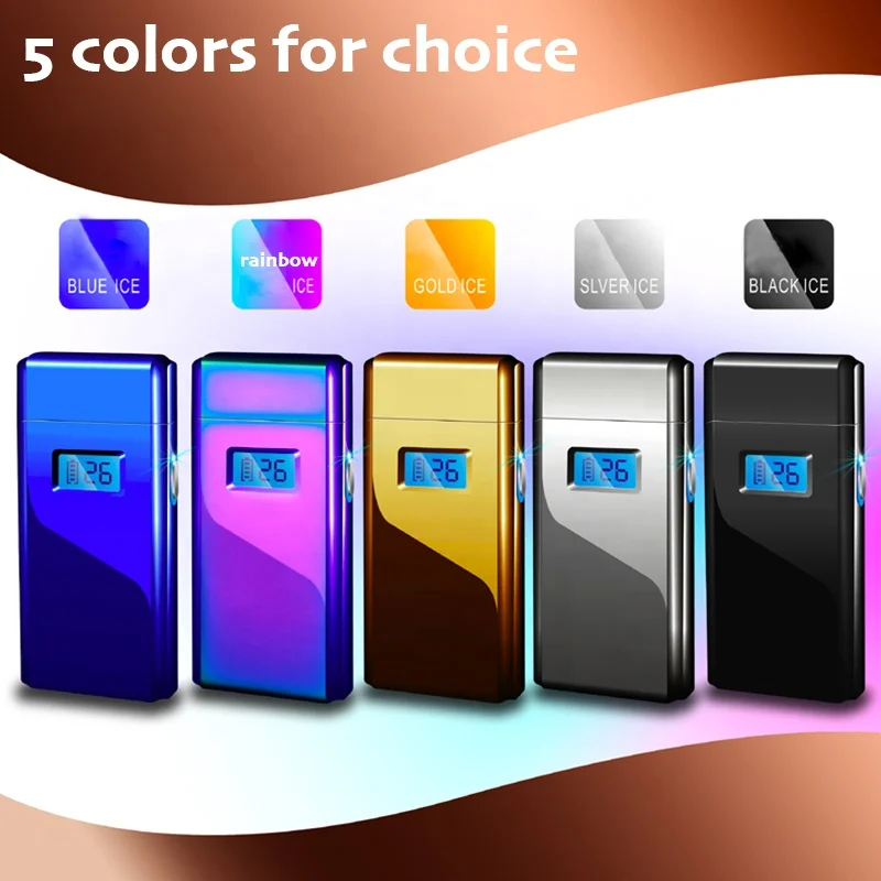 Customized Smart Smoking USB Rechargeable Arc Electronic Lighter Press Button with Screen,Electric Lighters Smoking Accessories