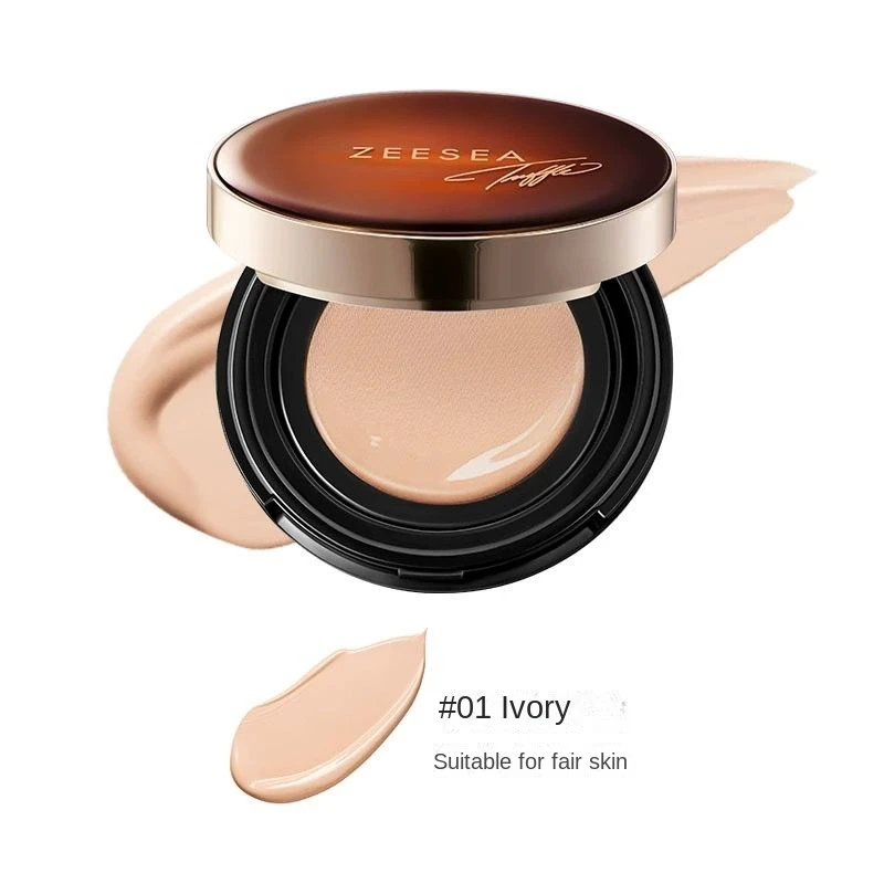 ZEESEA Own Brand Black Truffle Essence CC Cream Long-Lasting Moisturizing Brightening Liquid Face Makeup Base Setting Powder
