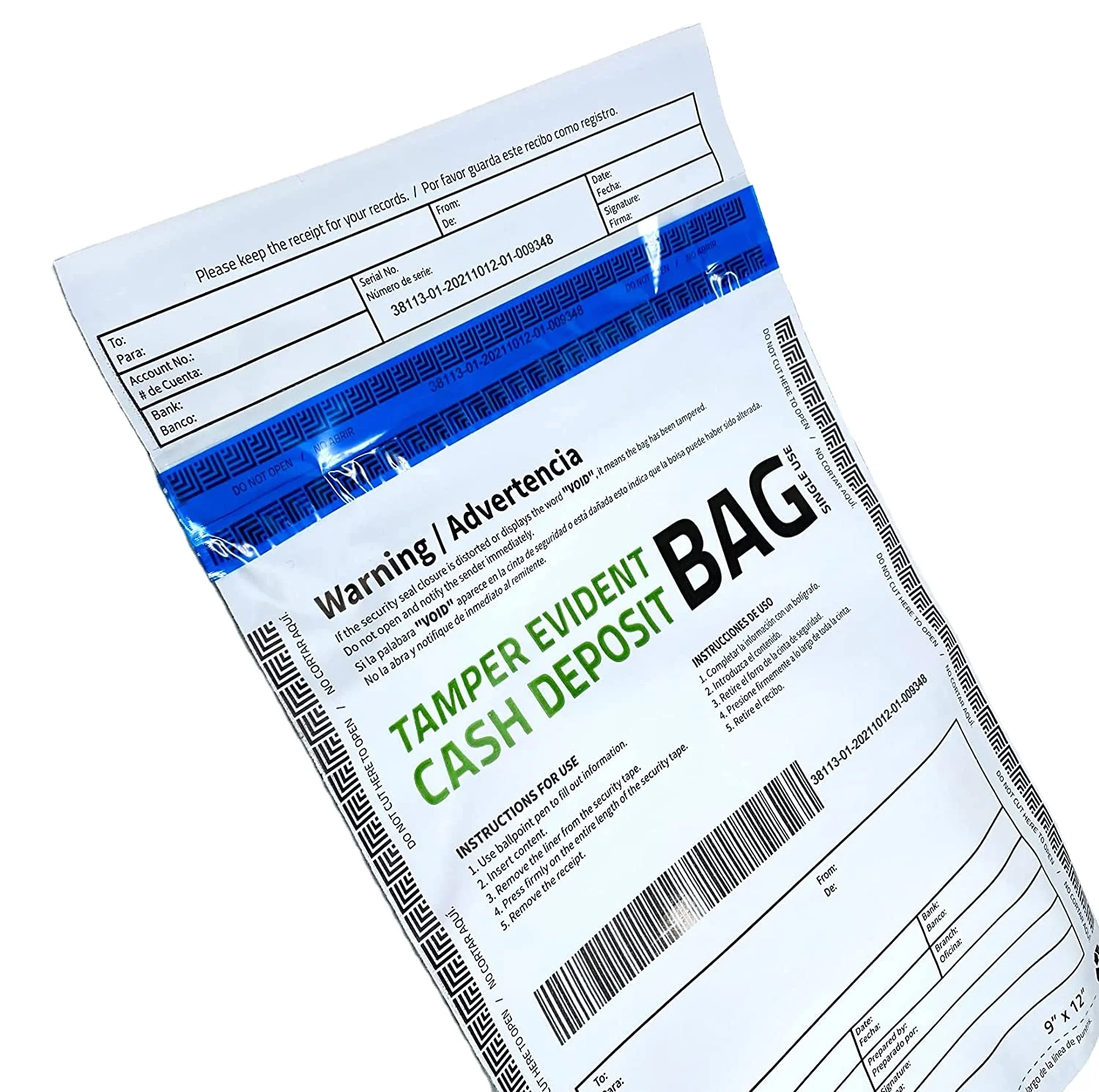 Factory custom Security Tamper Evident Bank Deposit Bags for Money Cash In Transit Bags