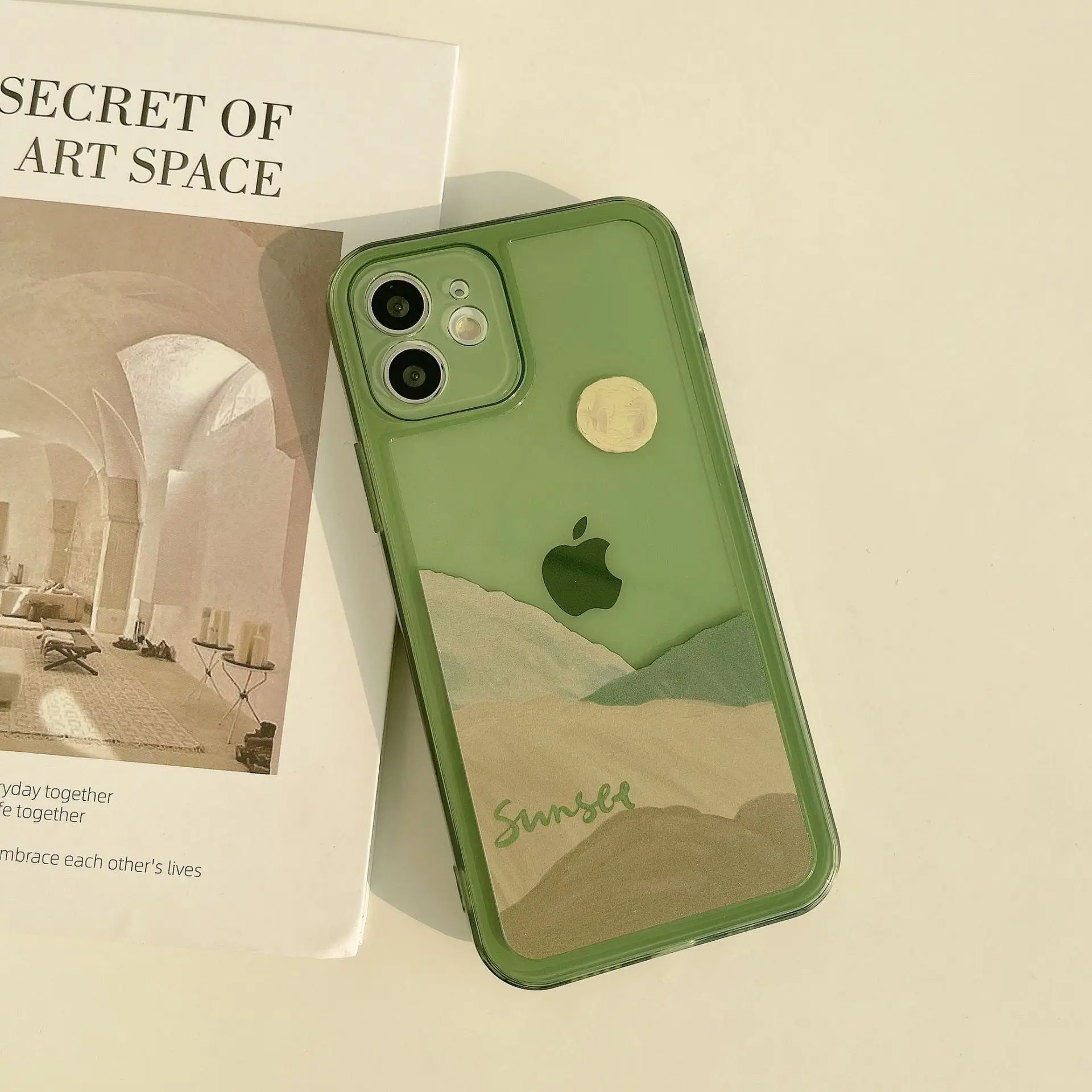 
Transparent green for iphone 12 Fashion shockproof Comfortable Touch Soft TPU universal Anti slip Proof Flexible phone cases 