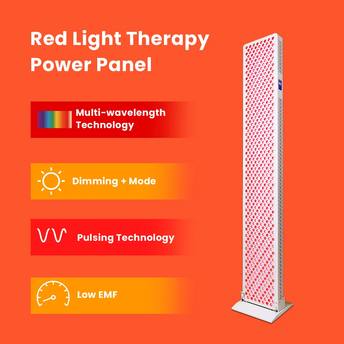 red light therapy panel RL600MAX red light therapy full body multi-spectral red infrared light therapy with touch screen