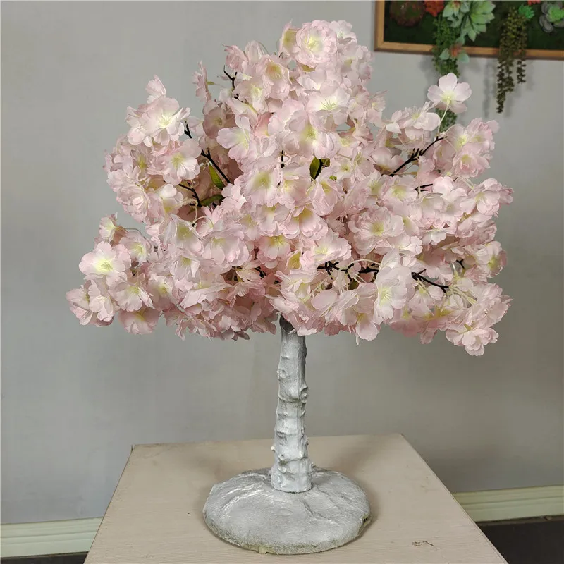 ST Small cherry tree tabletop sakura tree plant restaurant decor pink blooming cherry blossom tree centerpiece for wedding table