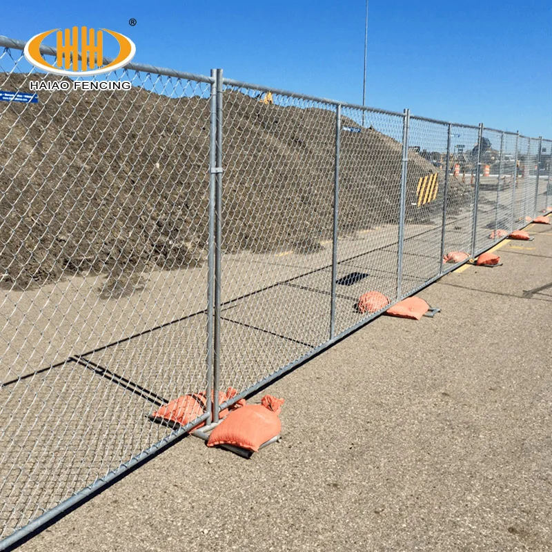 Haiao Galvanized Steel Wire Movable Temporary Security Fence With Gate Temporary Fence Chain Link Fence For Construction Site