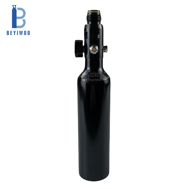 CE TPED UK RHO USA DOT 13ci Aluminum Paintball Cylinders with Black Regulator valves