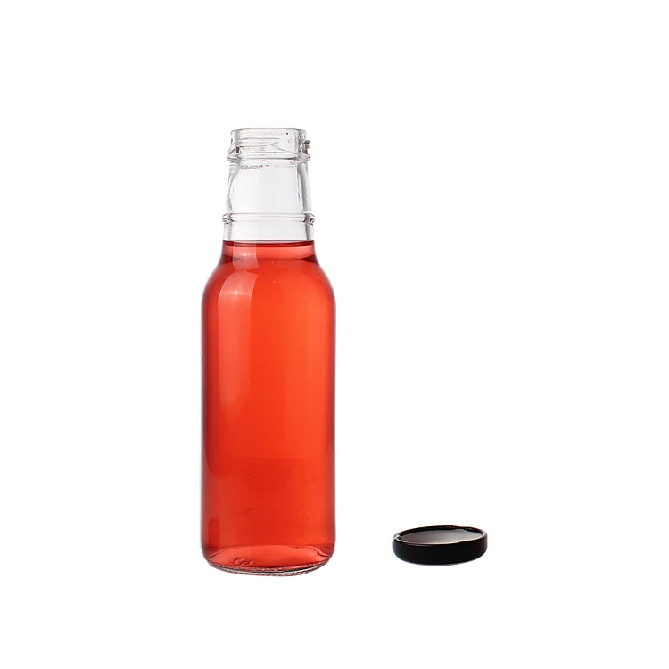 250ml, 350ml, 500ml 16 oz clear bbq sauce glass stout bottle hot sauce glass bottle shape for sauce