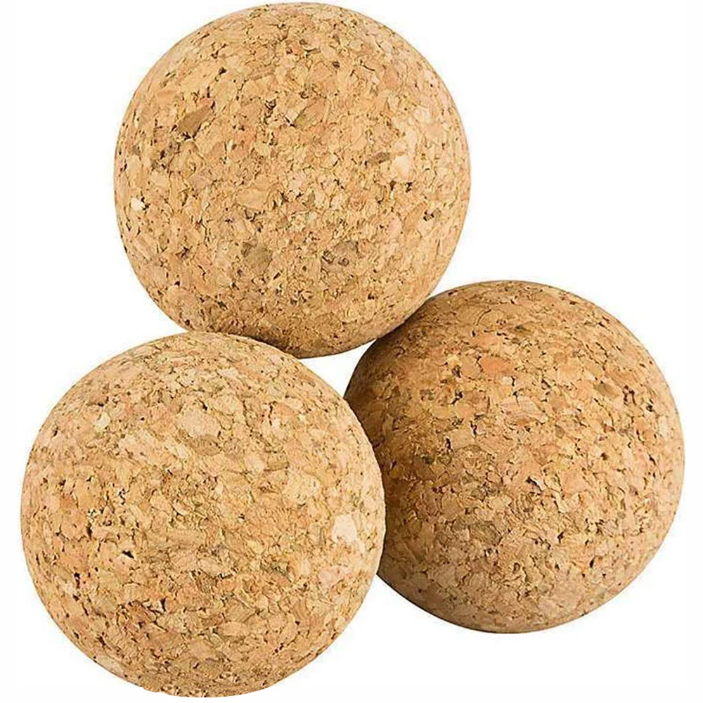 
High premium density wood large cork yoga ball for neck foot muscle massage 