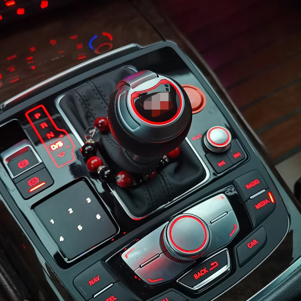 Hot sale new special car modified automatic with LED light + dust jacket metal gear shift head for Audi Q2L 2018-2022