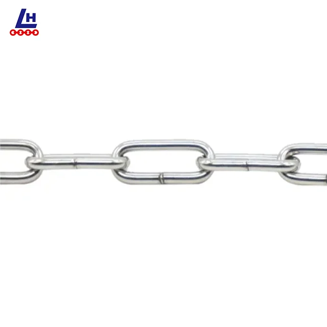 3mm~19mm Galvanized Q235 Q195 Welded Steel Link Chain Long Link Chain  Korean Standard Link Chain For Hanging Pet And Swing