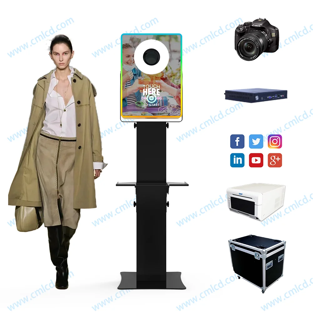 Factory Direct Sale DSLR photobooth machine 13.3 inch magic mirror photobooth  LED flash ring light Photo Booth