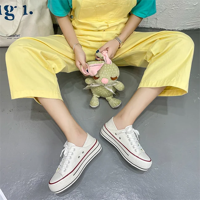 2021 Fall New Cream sneakers Ladies Korean Version Of The wall Bottom A Stirrup Students  running teni Sports sepatu casual shoe