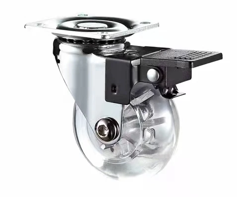 75mm PU Furniture Display Rack Cabinet Transparent Caster