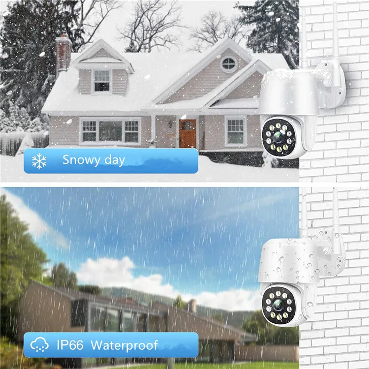 Waterproof IP66 APP PTZ Control Two Way Audio Human Motion Auto Tracking WiFi Wireless High Speed Dome Camera for Phone PC