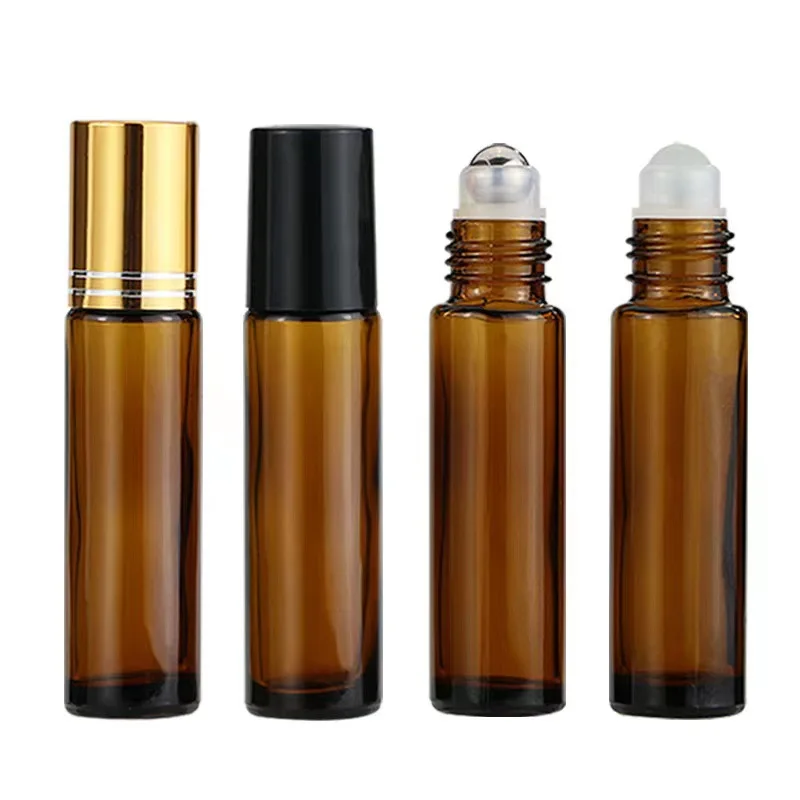 wholesale Perfume Essential oil 6ml 8ml 15ml 10ml matte black blue clear amber glass roller bottle