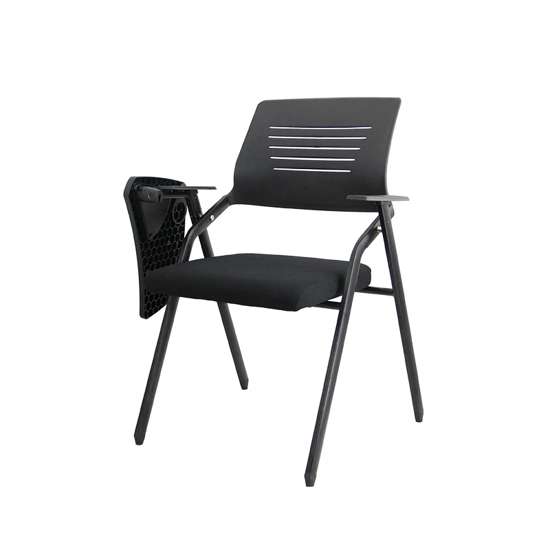 
custom black plastic back mesh chair with writing pad for office 