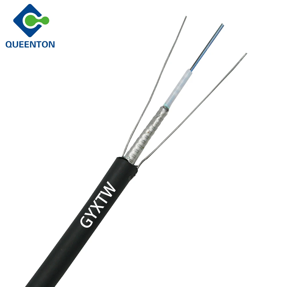 GYXTW single mode G652D central loose tube armored fiber optic cable for aerial or duct application