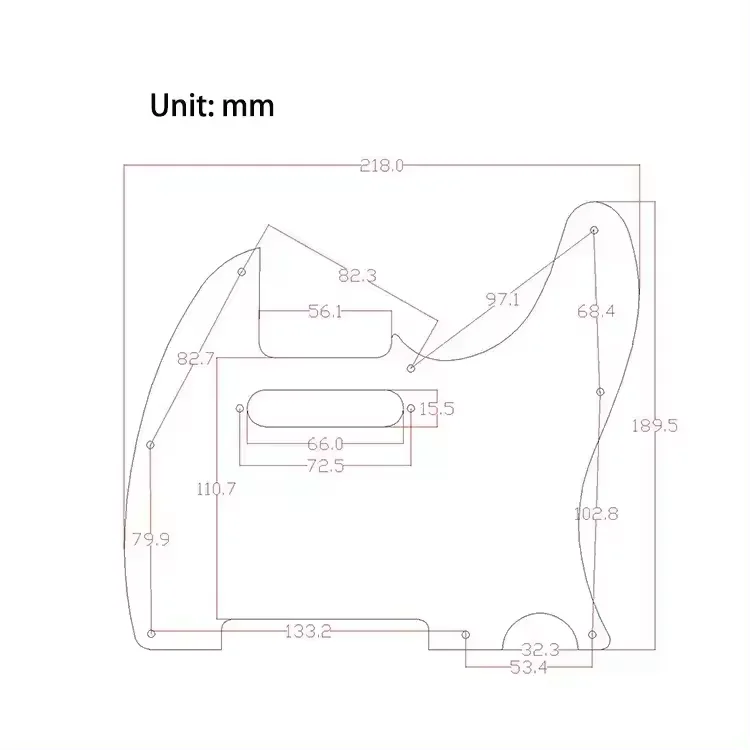 5 Hole 1Ply Black Vintage TLGuitar Pickguard for FD American Mexican Made Standard TL Style Electric Guitar
