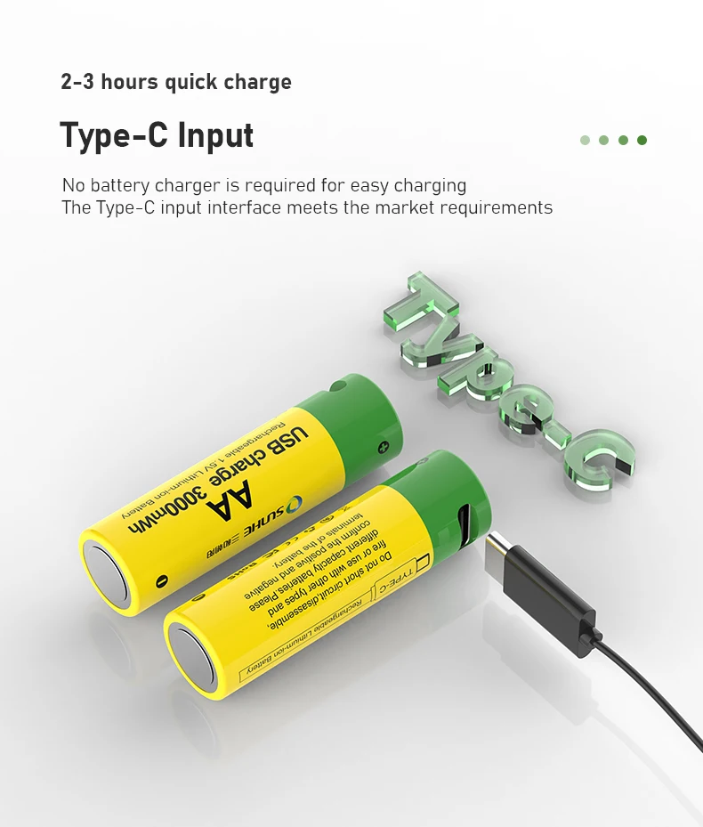 Battery manufacturers direct sales 1.5V AA for drone camera game console USB rechargeable lithium battery