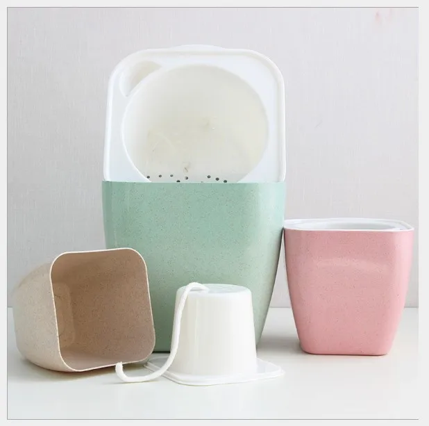 2020 hot sales Lazy Circular Self Watering Absorption Plants fiber plastic Hydroponics Plastic Flower Pot