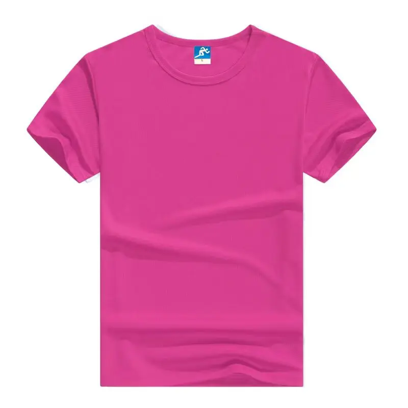 High quality 11 colors solid 170 grams Polyester T-Shirt blank Plain blank men and women quick dry Custom OEM T- Shirts