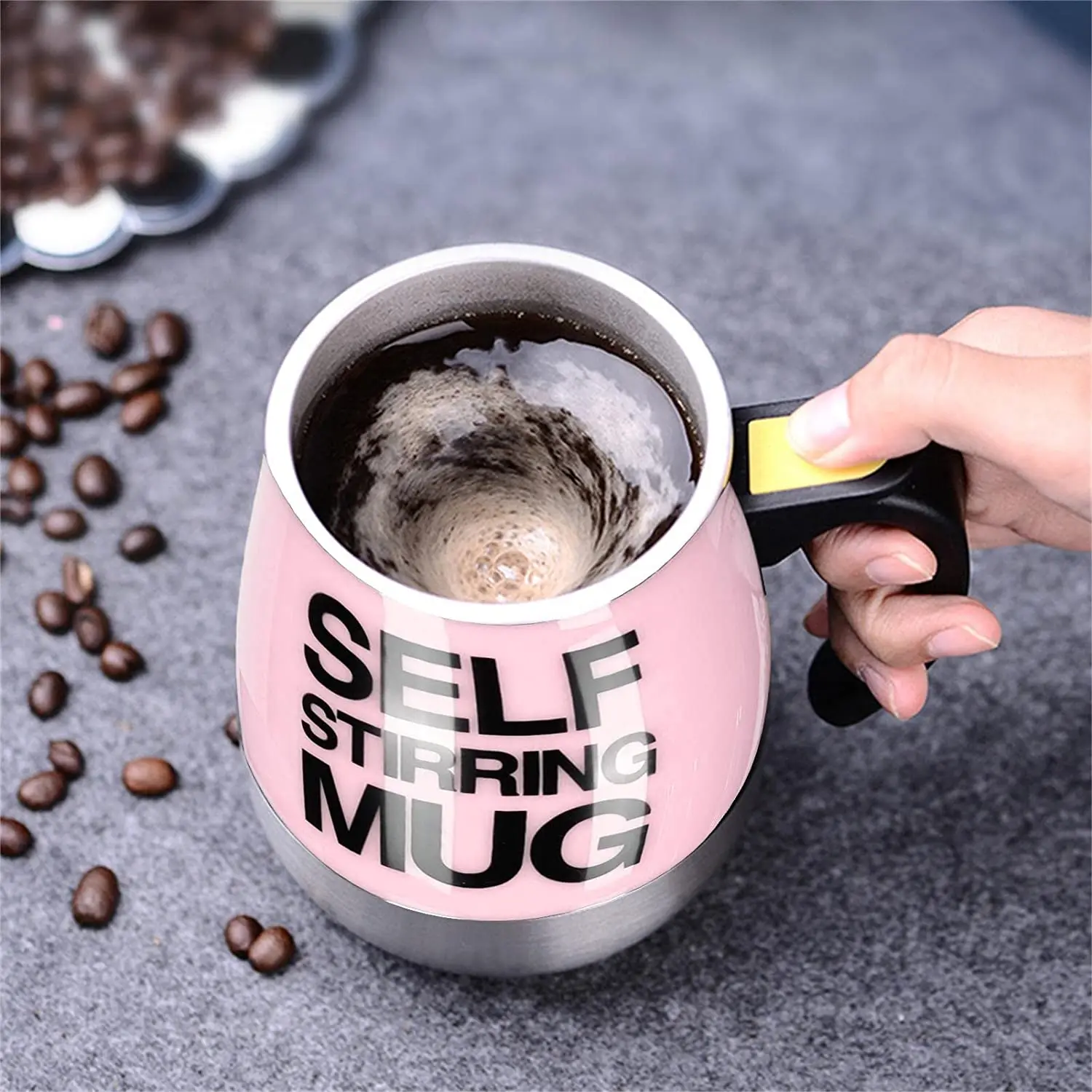 Yeway 450ml automatic Stirrer coffee  Customized office stainless steel new smart Magnetic stirring cup self stirring mug warmer