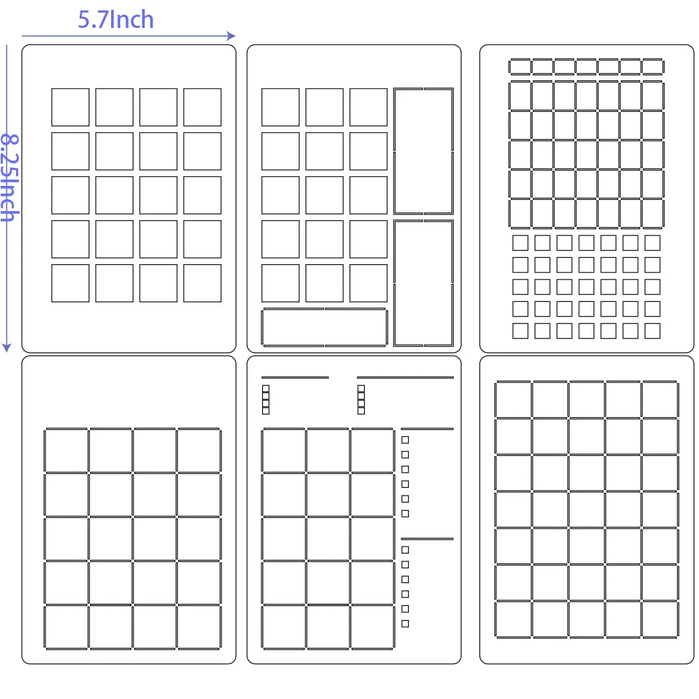 Drop Shipping A5 Bullet Dot Grid Notebook Journal Quickly Layouts Stencils Set Reusable Templates for Student