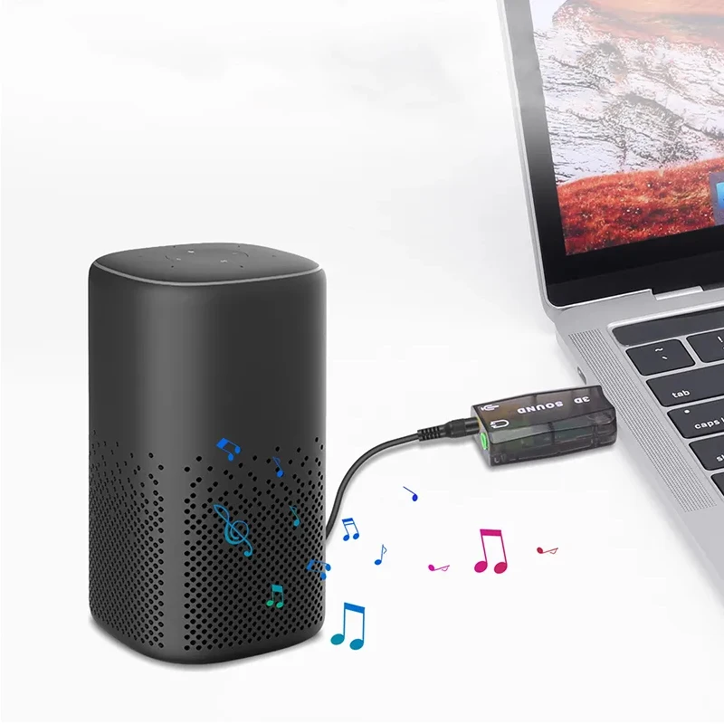 Laptop desktop computer USB sound adapter external 3.5mm 3D stereo plus microphone jack audio sound card adapter
