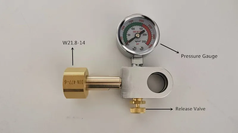 CO2 Filling Adapter with Gauge for Soda Water Replacement Compatible with DUO Terra Art