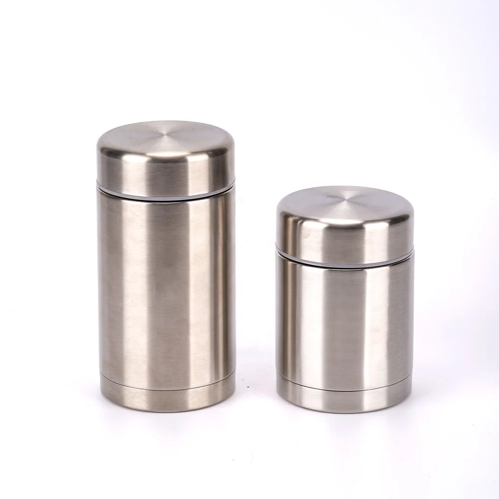 Reusable custom logo round shape eco friendly leak proof bpa free stainless steel vacuum bento food jar