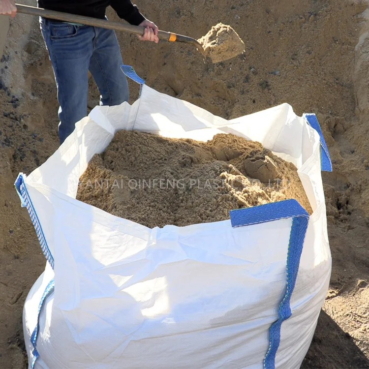 1ton plastic pp woven fibc bulk big jumbo fibc bulk package bag for sand crushed stone building material Granules