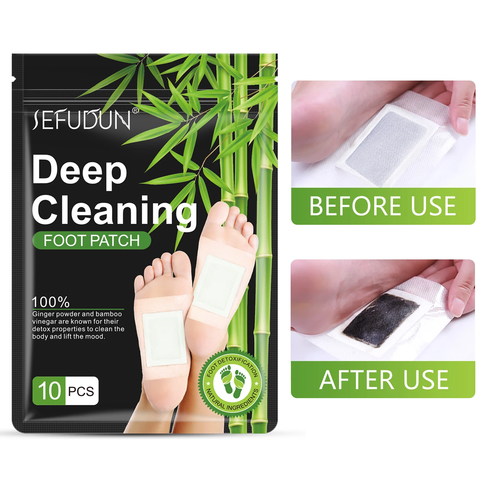 Best Chinese Natural Body Toxins Feet Slimming Cleansing Herbal Adhesive Bamboo Detox Foot Patch  Pads