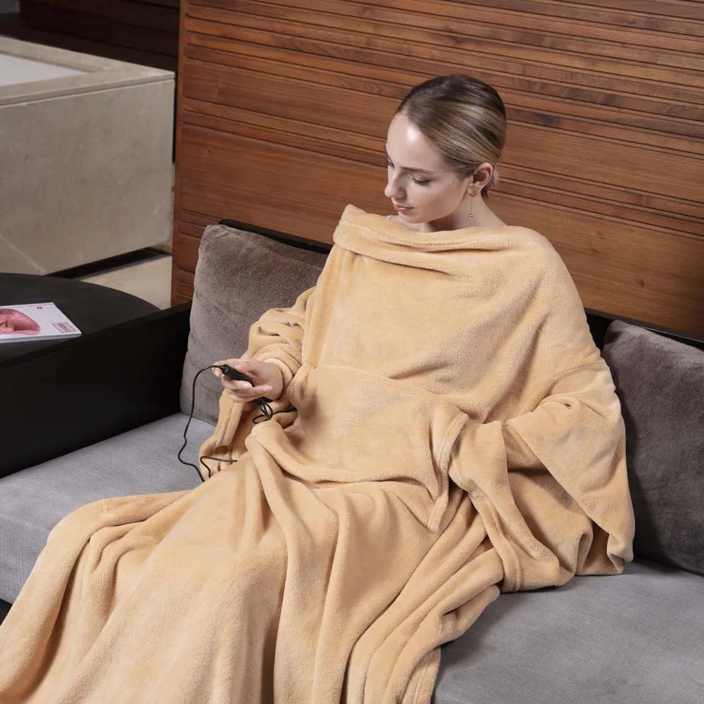 Polyester Electric Blanket with sleeves Washable Made In China