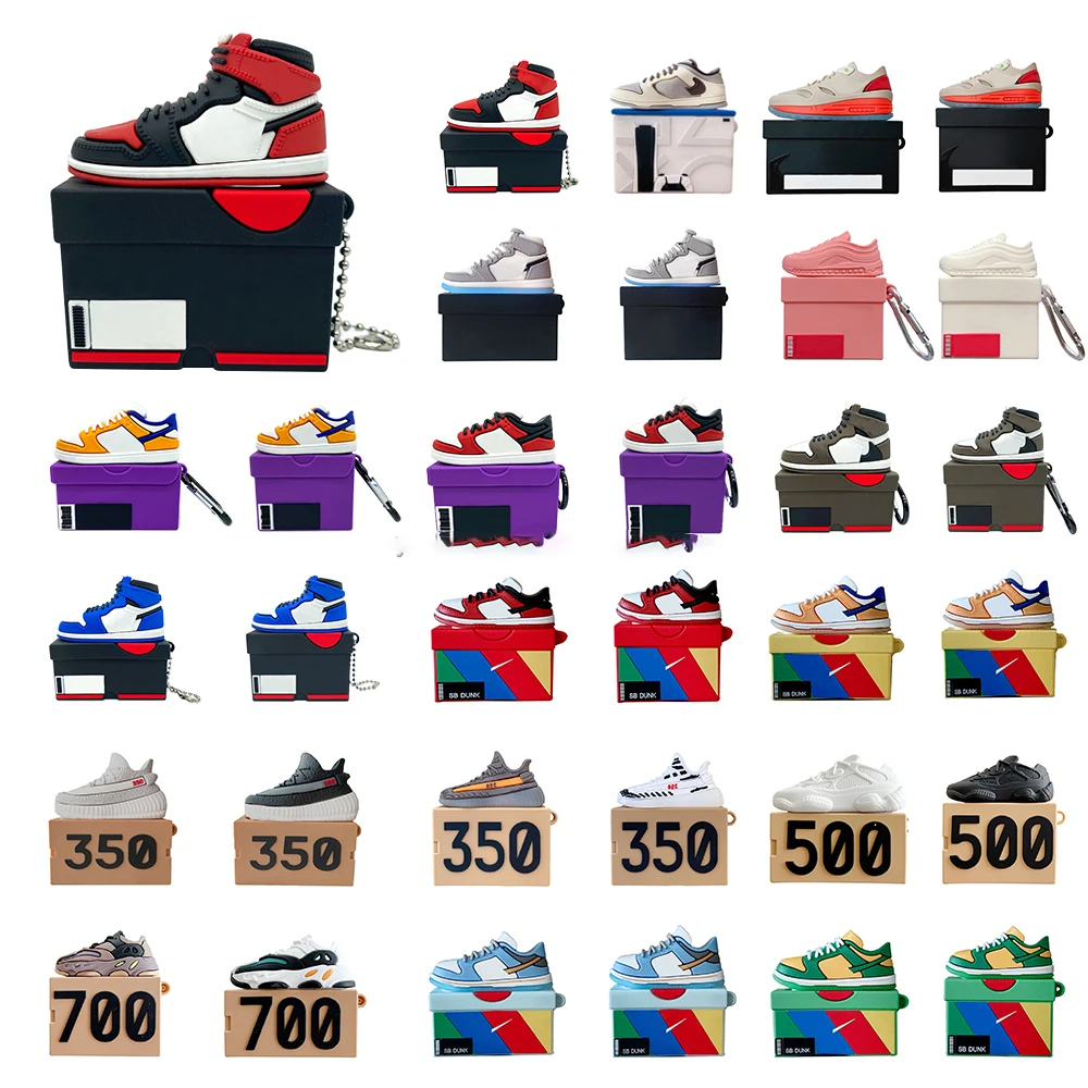 High Quality 3D Trend Sneakers Airpods pro/2/1 Basketball Shoes Series Airpods Protective  Mini Sneaker Keychain