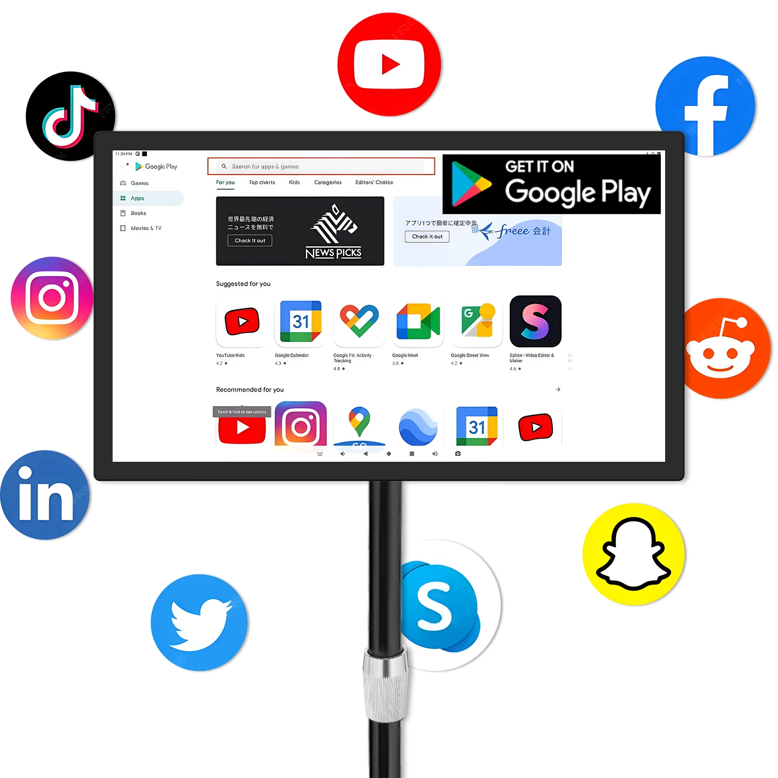 New15.6inch Wall Mounted Digital Signage Touch Screen Display With Android System Advertising Player Android tablet pc 15 inch