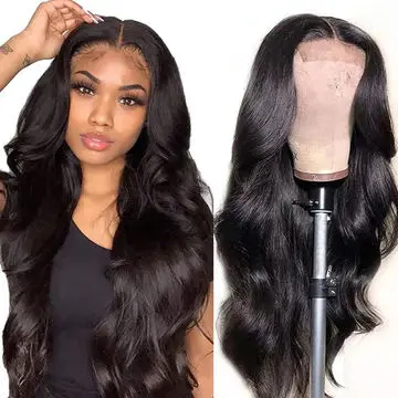 Body Wave Front Lace Wig Real Human Hair Pre-connected Hairline No Glue Lace Closing Wig Brazil Real Human Hair Wig