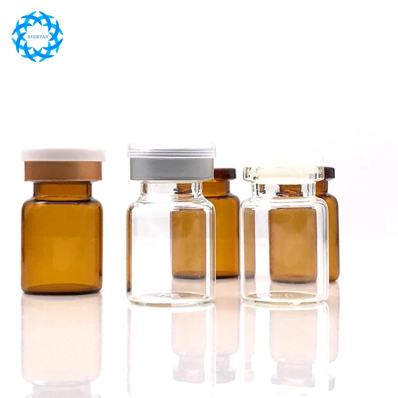 Avertan 2ml 5ml 8ml 10ml15ml Essential Oil bottle ber glass bottle penicillin bottle vial with aluminum plastic cap