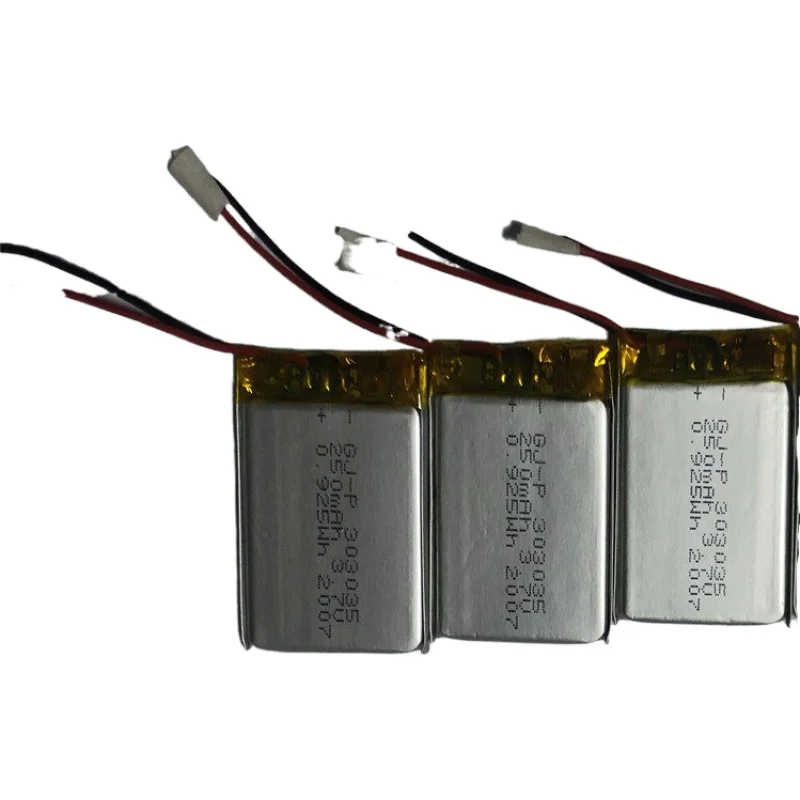 303035 250mAh storage lithium polymer ion battery with wire